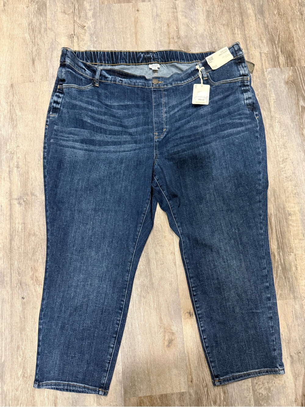 a.n.a Dark Blue Ankle Crop Stretch Jeans
